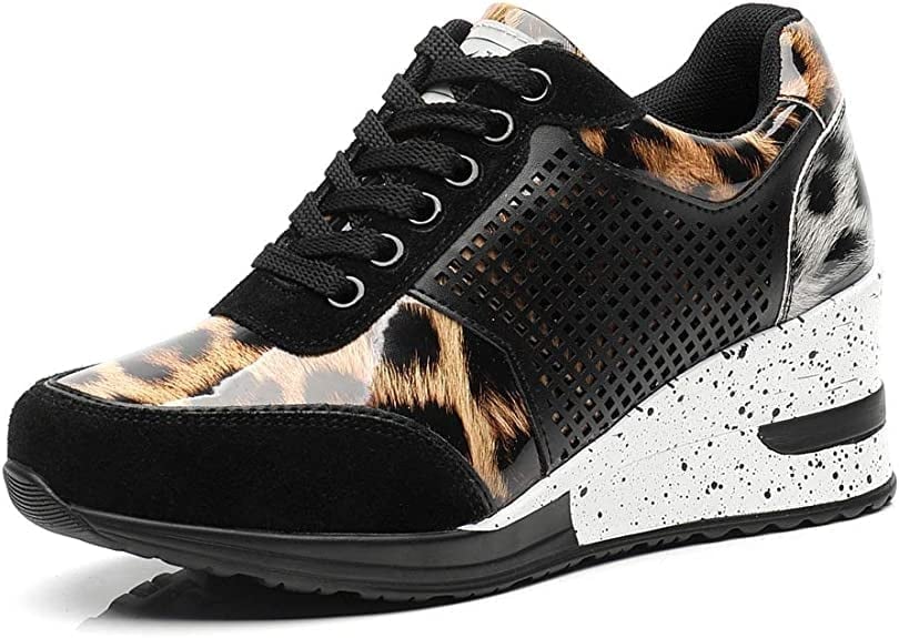 Stijlvolle Dames Sneakers met Hoge Hakken en Ademend Gaas | Ondersteunende Pasvorm met Verborgen Wighiel-5