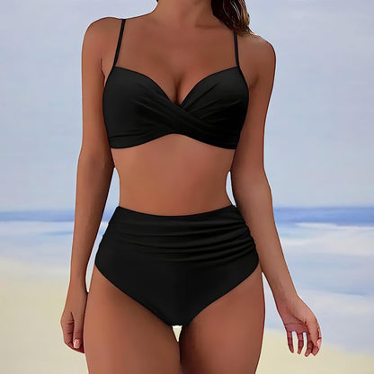 Chique Hoge Taille Bikini Set voor Vrouwen | Trendy Digh-Cut Ontwerp met Slanke Top voor Zomer-5