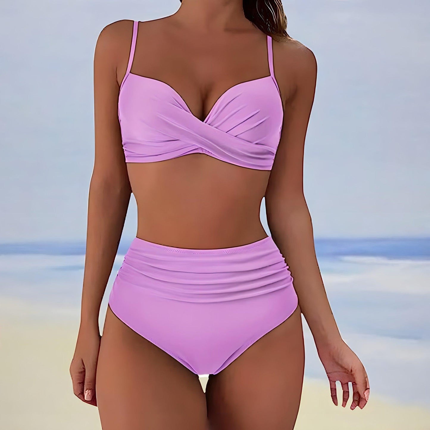 Variant image for Chique Hoge Taille Bikini Set voor Vrouwen | Trendy Digh-Cut Ontwerp met Slanke Top voor Zomer-6