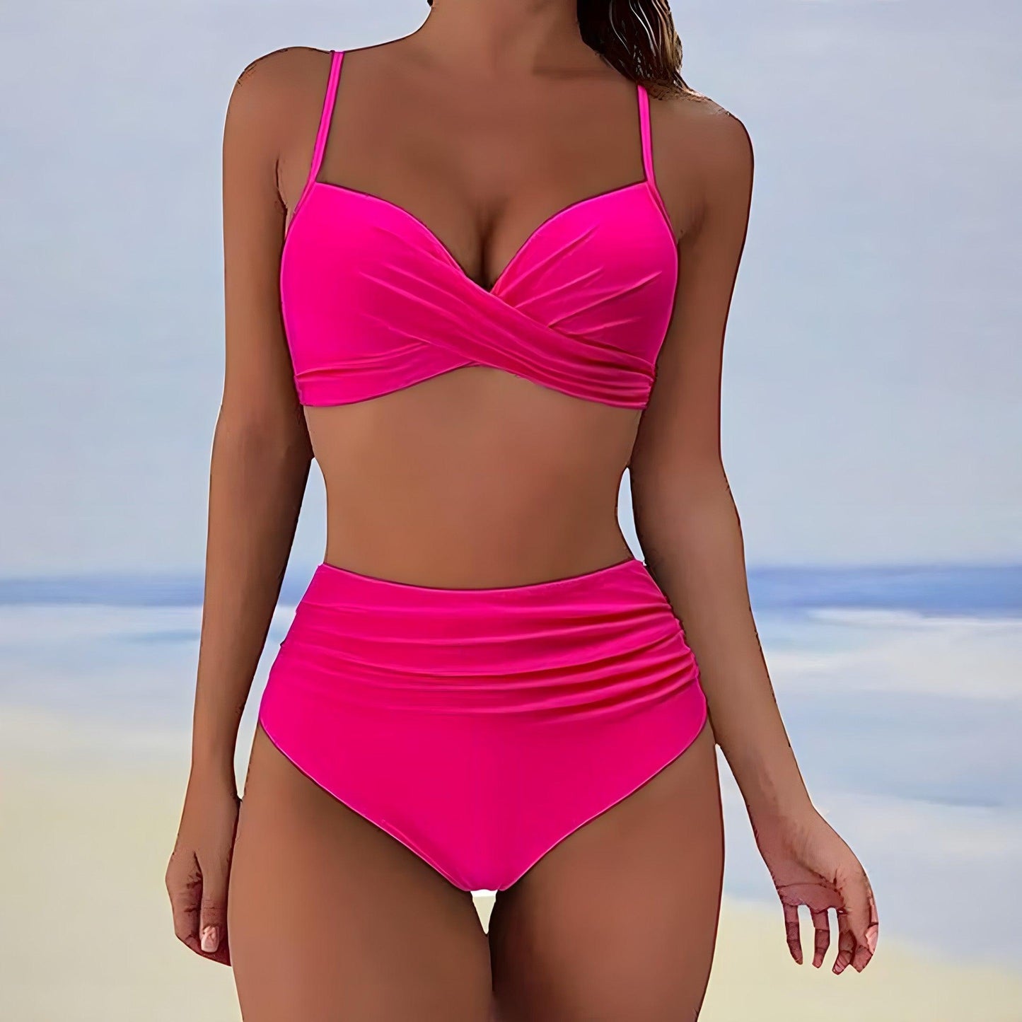 Chique Hoge Taille Bikini Set voor Vrouwen | Trendy Digh-Cut Ontwerp met Slanke Top voor Zomer-6