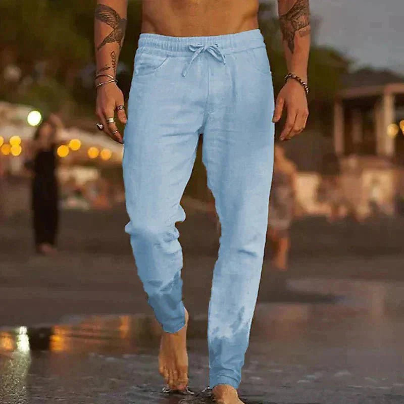 Variant image for Linnen Casual Broek voor Mannen | Ontspannen Pasvorm, Ademend, Volledige Lengte voor Zomeruitjes-25