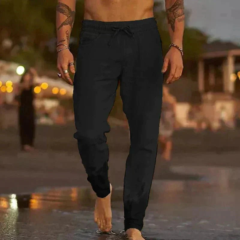 Variant image for Linnen Casual Broek voor Mannen | Ontspannen Pasvorm, Ademend, Volledige Lengte voor Zomeruitjes-18