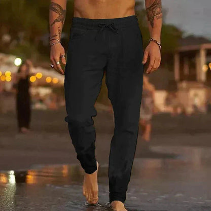 Variant image for Linnen Casual Broek voor Mannen | Ontspannen Pasvorm, Ademend, Volledige Lengte voor Zomeruitjes-18