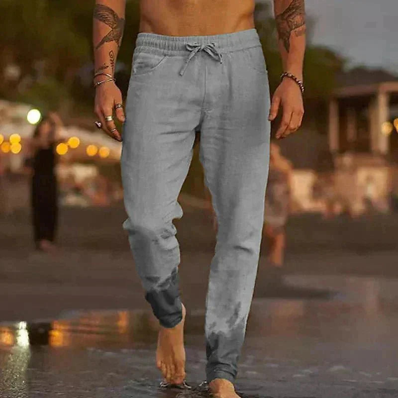Variant image for Linnen Casual Broek voor Mannen | Ontspannen Pasvorm, Ademend, Volledige Lengte voor Zomeruitjes-7
