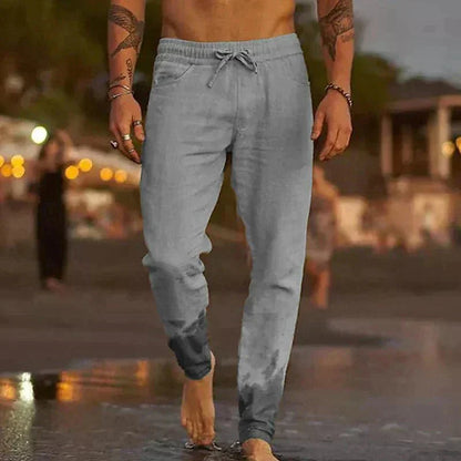 Variant image for Linnen Casual Broek voor Mannen | Ontspannen Pasvorm, Ademend, Volledige Lengte voor Zomeruitjes-7