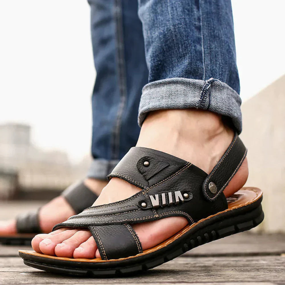 Comfortabele Orthopedische Heren Sandalen | Ademend en Duurzaam Leren Teva Heren Sandalen voor Elk Seizoen-2