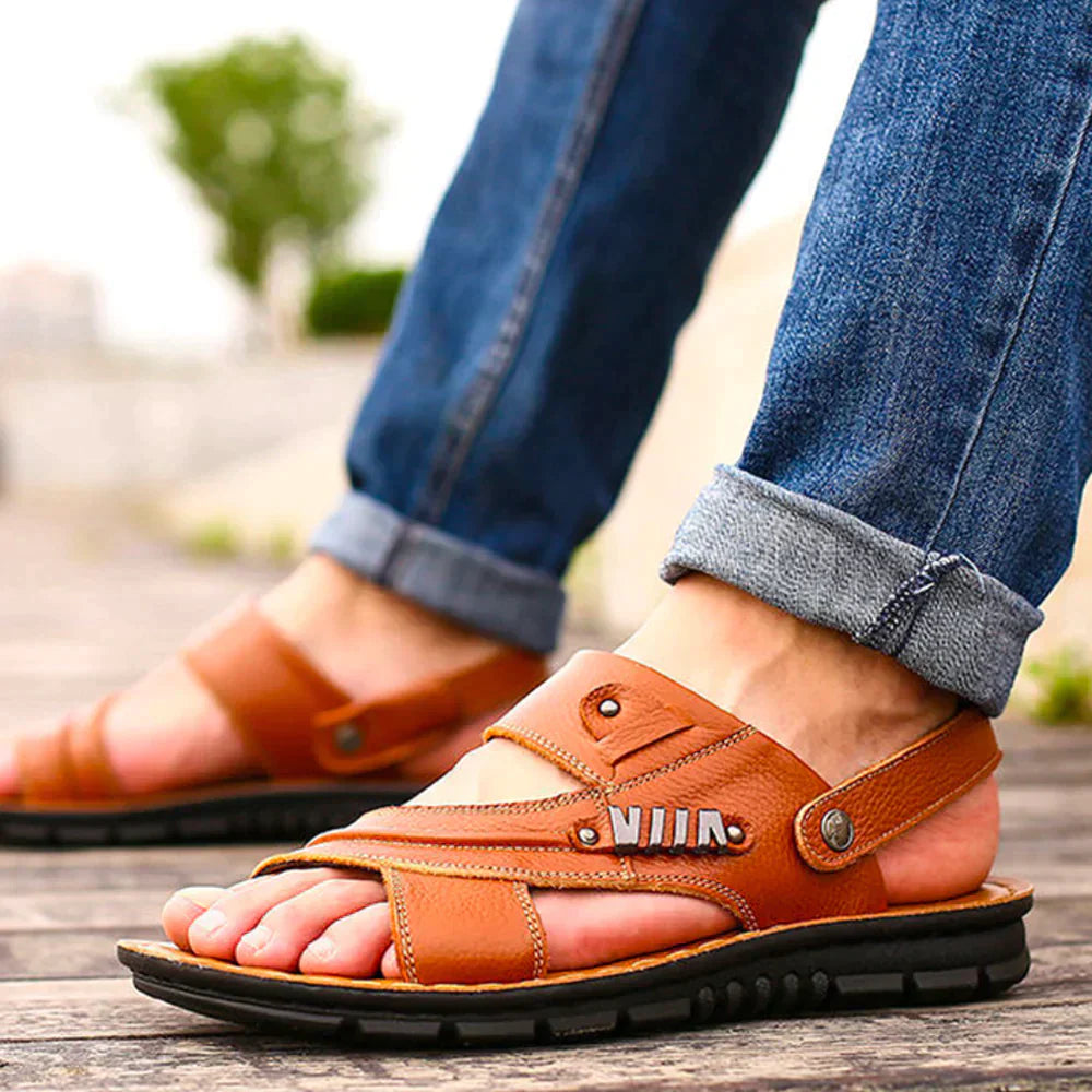 Comfortabele Orthopedische Heren Sandalen | Ademend en Duurzaam Leren Teva Heren Sandalen voor Elk Seizoen-3