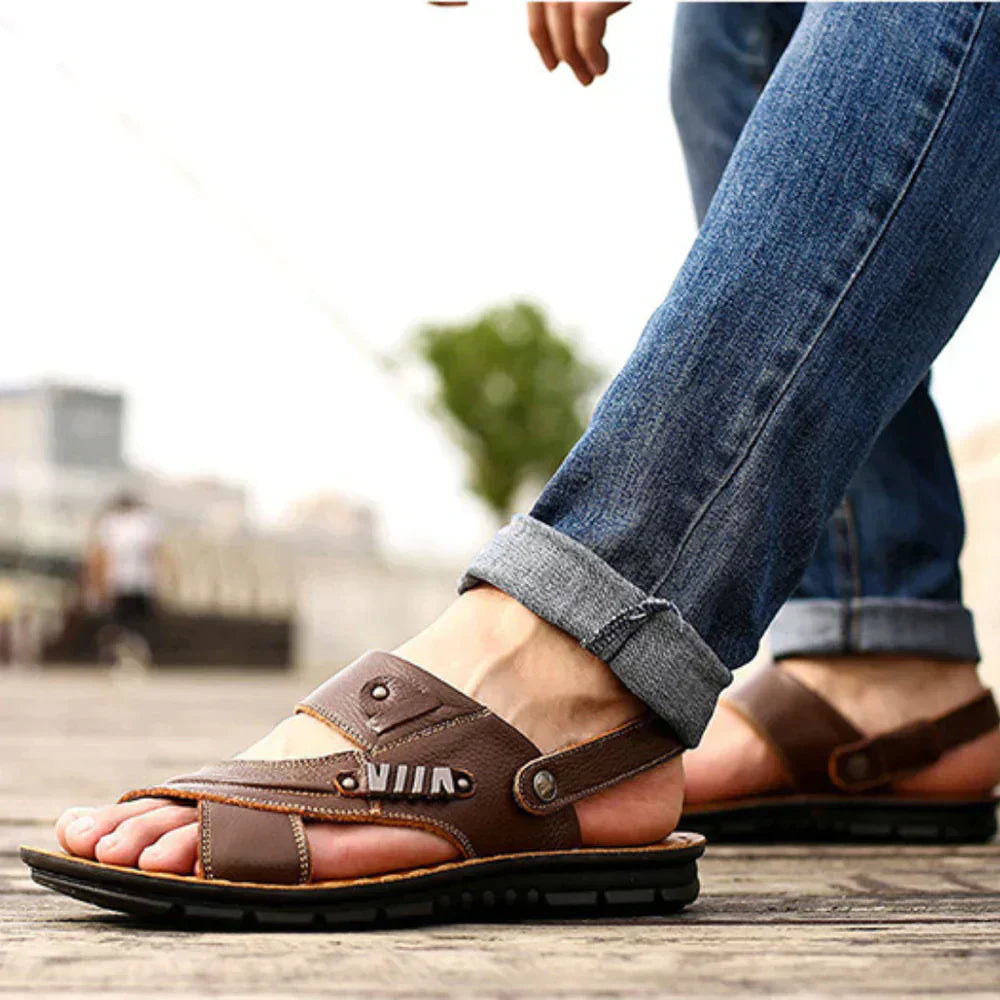 Comfortabele Orthopedische Heren Sandalen | Ademend en Duurzaam Leren Teva Heren Sandalen voor Elk Seizoen-4