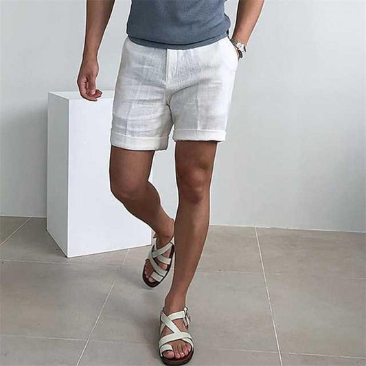 Linnen Korte Broek Heren met Gebufferde Zoom | Ademend en Lichtgewicht voor Zomer Comfort-1