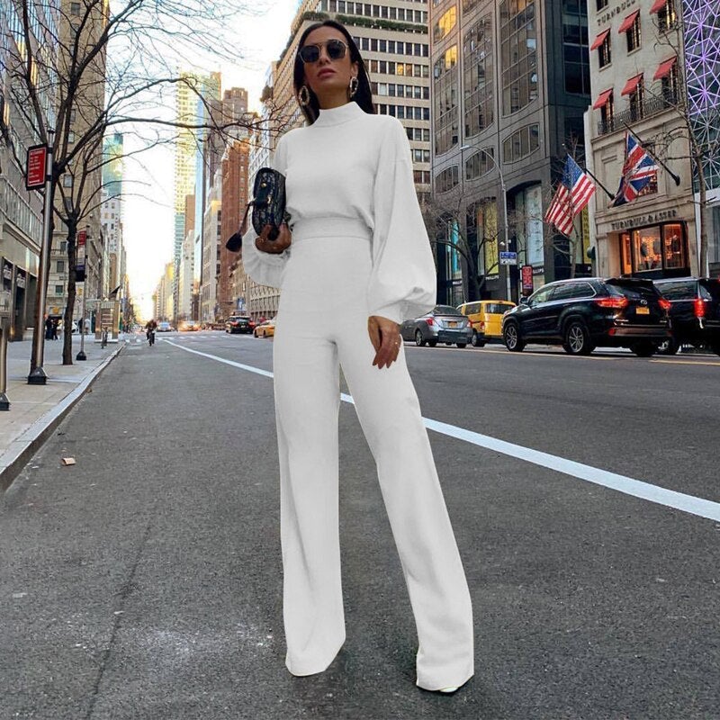 Chique Zwarte Dames Jumpsuit met Halve Kraag en Lange Mouwen | Feestelijke Jumpsuit voor Elke Gelegenheid-3