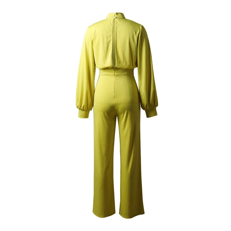 Chique Zwarte Dames Jumpsuit met Halve Kraag en Lange Mouwen | Feestelijke Jumpsuit voor Elke Gelegenheid-5