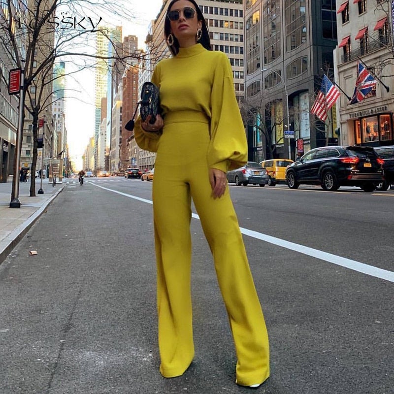Chique Zwarte Dames Jumpsuit met Halve Kraag en Lange Mouwen | Feestelijke Jumpsuit voor Elke Gelegenheid-1