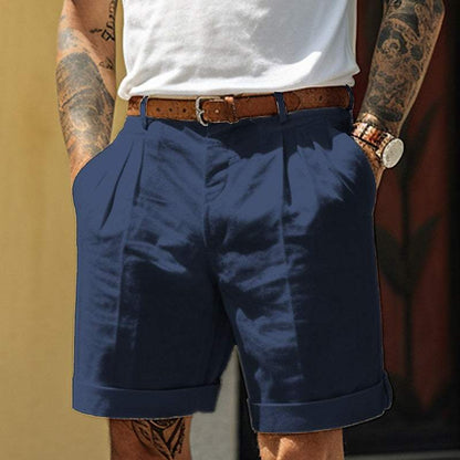 Elegante Korte Broek Heren van Katoen-Linnenmix met Geplooide Voorkant | Ademend en Comfortabel voor Zomerstijl-3