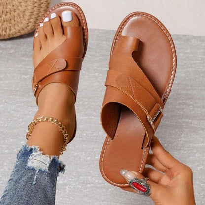 Elegante Dames Orthopedische Sandalen van Echt Leer met Teenlus | Ondersteunend en Comfortabel voor Dagelijks Gebruik-4